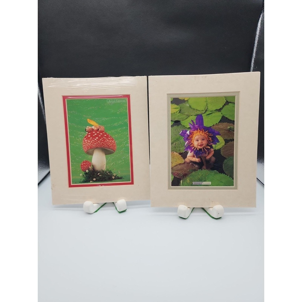2 Anne Geddes 1990s sealed Waterlily Baby Mushroom Erin Prints 8 x 10 Portal